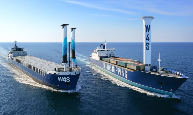 image de cargos équipés de technologies de propulsion vélique interreg wind4shipping