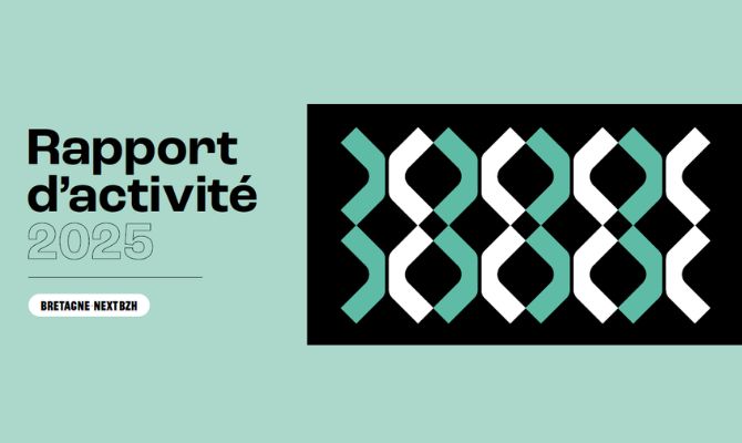 visuel de présentation du rapport d'activité 2025 de l'agence Bretagne Next