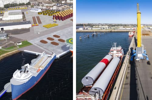 images des ports de brest et de lorient pour le développement de l'éolien en mer en bretagne